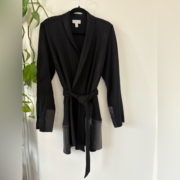Scapa Black Cardigan/Wrap Jacket with Belt SZ:Lg - Picture 10 of 10